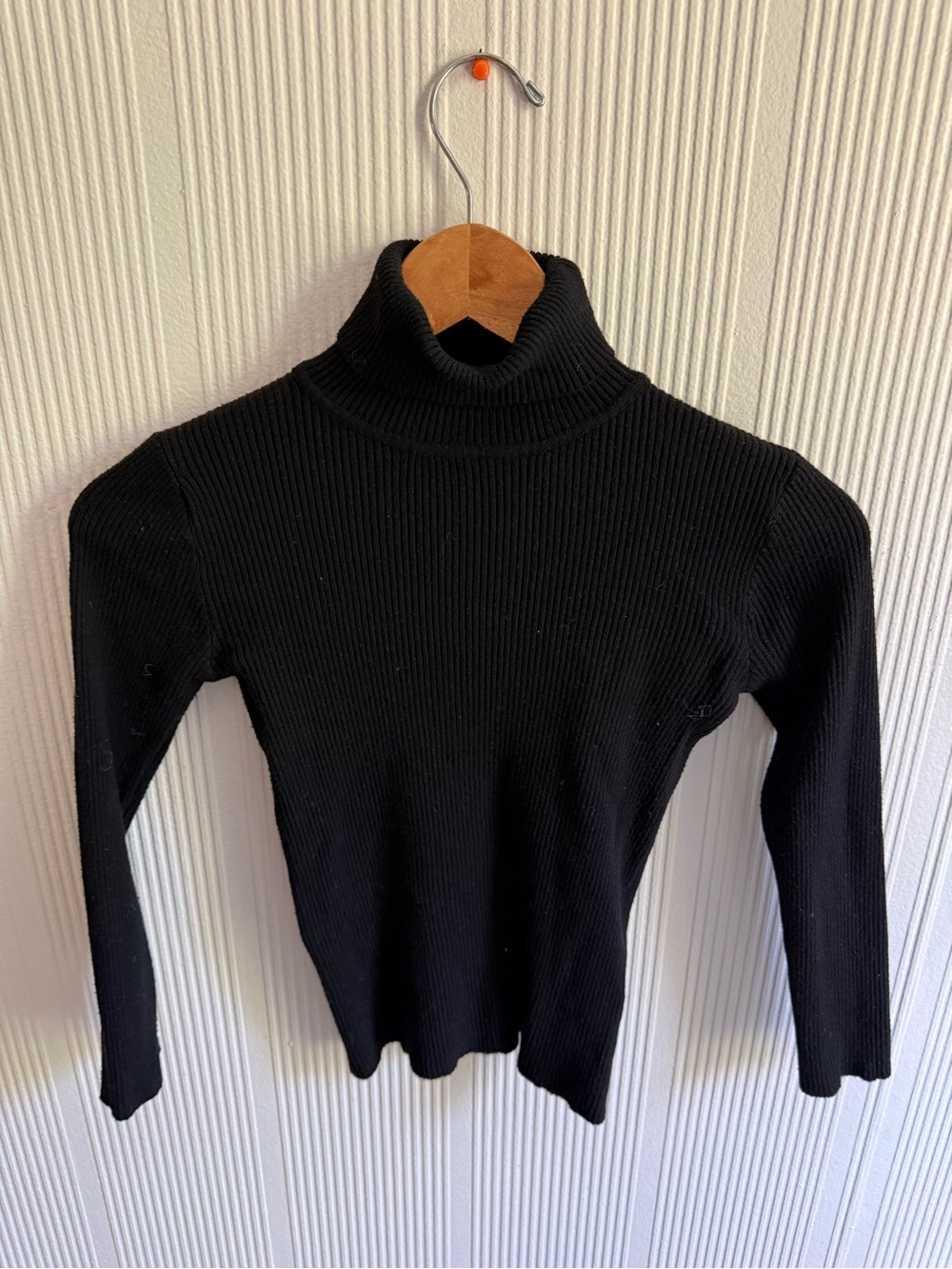 Classic Black Ribbed Turtleneck Sweater